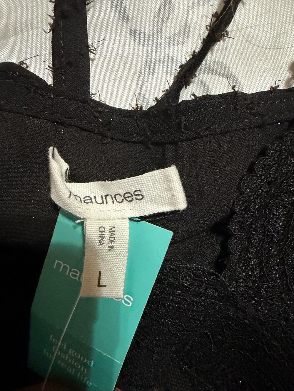 Maurices Black Lace-Trim V-Neck Camisole - Picture 2 of 4